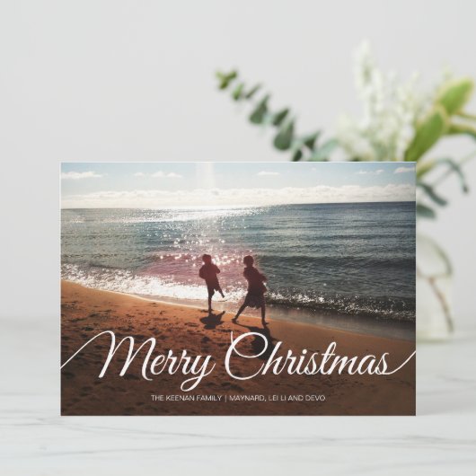 Vrolijk kerstfeest | 4 foto's | 7x5 feestdagenkaart (Staand voorkant)