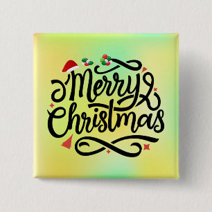 Vrolijk kerstfeest-61039 vierkante button 5,1 cm