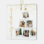 Vrolijk Kerstfeest 6 Foto Collage Tree Keramisch Ornament (Links)
