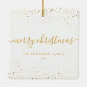 Vrolijk Kerstfeest 6 Foto Collage Tree Keramisch Ornament (Achterkant)