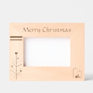 "Vrolijk kerstfeest" (6" x 4") Gegraveerde Lijstjes