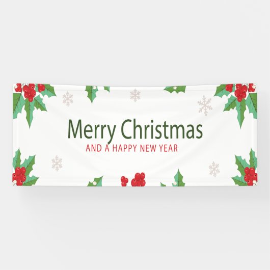 Vrolijk kerstfeest 8 spandoek (Horizontaal)