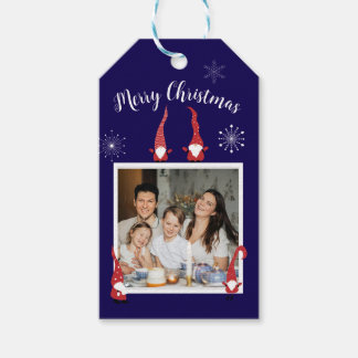 Vrolijk kerstfeest aangepaste foto met grappige ka cadeaulabel