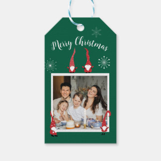 Vrolijk kerstfeest aangepaste foto met grappige ka cadeaulabel