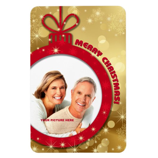 Vrolijk kerstfeest. Aangepaste foto-spoelnetten Magneet (Verticaal)