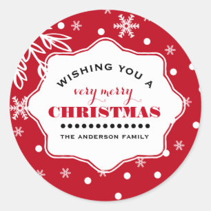 Vrolijk kerstfeest. Aangepaste kerst Ronde Sticker