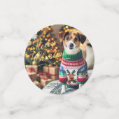 Vrolijk Kerstfeest Aangepaste Tekst Fototafel Conf Confetti (Kleine voorkant)