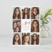 Vrolijk kerstfeest acht multi foto ontwerp kaart (Staand voorkant)