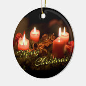 Vrolijk kerstfeest Advent Wreath! Keramisch Ornament (Links)