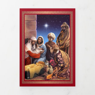 Vrolijk kerstfeest. Afrikaanse Amerikaanse nativit Drieluik Wenskaart