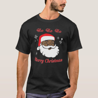 Vrolijk kerstfeest Afrikaanse zwarte kerstman T-shirt