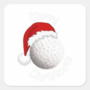 Vrolijk kerstfeest alle Golffans en golfspelers Vierkante Sticker