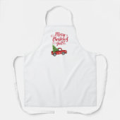 Vrolijk kerstfeest Alle  Rode Kerstmis. Schort (Voorkant)