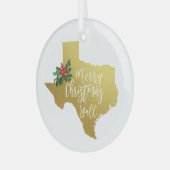 Vrolijk kerstfeest Alle Texas Glass Ornament (Voorkant links)