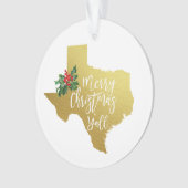 Vrolijk kerstfeest Alle Texas Ornament (voorkant)