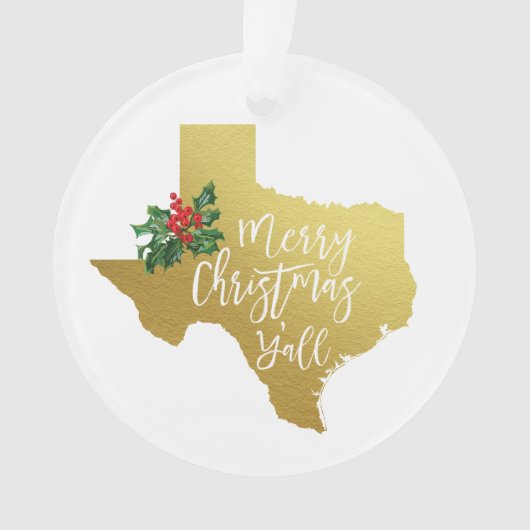 Vrolijk kerstfeest Alle Texas Ornament (voorkant)