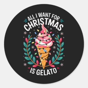 Vrolijk kerstfeest Alles wat ik wil voor kerst Gel Ronde Sticker