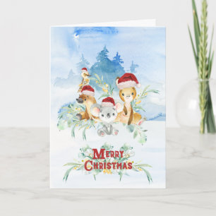 Vrolijk Kerstfeest Australische Struik Baby's Kers Feestdagen Kaart