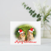 Vrolijk Kerstfeest Baby Chipmunks Briefkaart (Staand voorkant)
