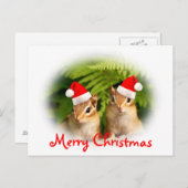 Vrolijk Kerstfeest Baby Chipmunks Briefkaart (Voorkant / Achterkant)