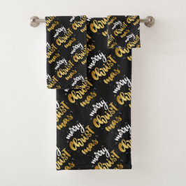 Vrolijk kerstfeest bad handdoek