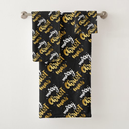 Vrolijk kerstfeest bad handdoek (Insitu)