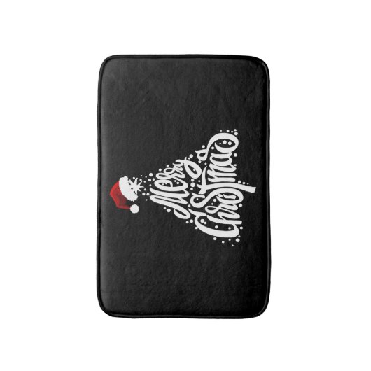 Vrolijk kerstfeest badmat (Voorkant Verticaal)