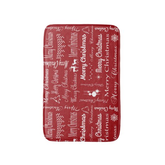 Vrolijk kerstfeest badmat (Voorkant Verticaal)