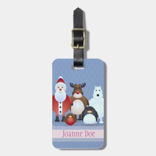 Vrolijk kerstfeest bagagelabel (Voorkant verticaal)