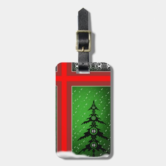 Vrolijk kerstfeest bagagelabel (Voorkant verticaal)