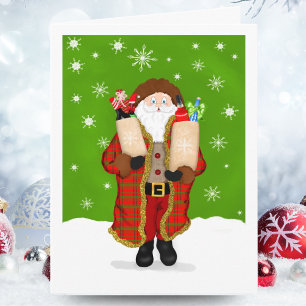 Vrolijk Kerstfeest Barman Sinterklaas met drank Kaart
