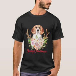 Vrolijk kerstfeest Beagle Dog Sublimation Happy Ch T-shirt