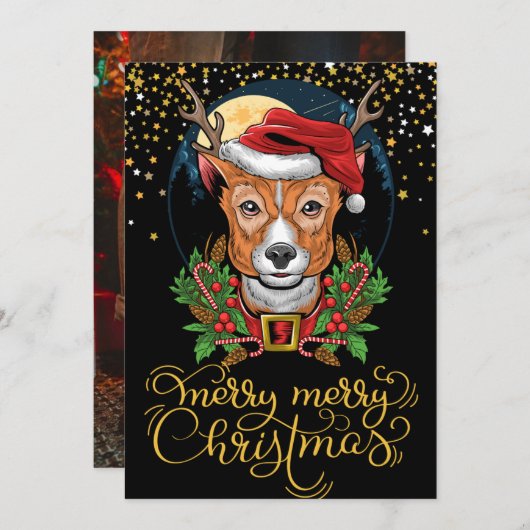 Vrolijk kerstfeest bedankkaart (Voorkant / Achterkant)