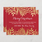 Vrolijk Kerstfeest Bedankt Kaarten Rood & Goud Ker (Voorkant / Achterkant)