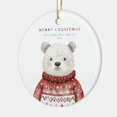 Vrolijk kerstfeest Beer in een trui Keramisch Ornament (Links)