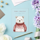 Vrolijk kerstfeest Beer in een trui vakantie Acryl Uitnodigingen (Insitu (Huwelijk))