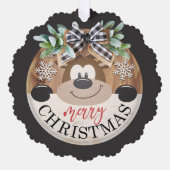 Vrolijk kerstfeest Beer sneeuwvlokken Ornament Kaart (Voorkant)