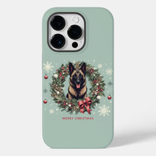 Vrolijk Kerstfeest Belgische Malinois Hond Xmas Case-Mate iPhone 14 Pro Hoesje