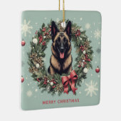 Vrolijk Kerstfeest Belgische Malinois Hond Xmas Keramisch Ornament (Rechts)
