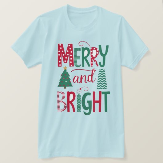 Vrolijk Kerstfeest Bella+Canvas T-shirt met korte  (Design voorkant)