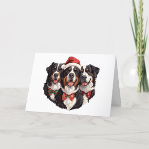 Vrolijk Kerstfeest Berner Sennenhonden Feestdagen Kaart