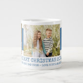 Vrolijk kerstfeest Beste pap ooit 3 Fotoblauw Extra Grote Beker (Voorkant)