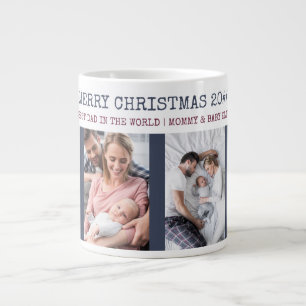 Vrolijk kerstfeest Beste vader ter wereld 4 Foto Extra Grote Beker