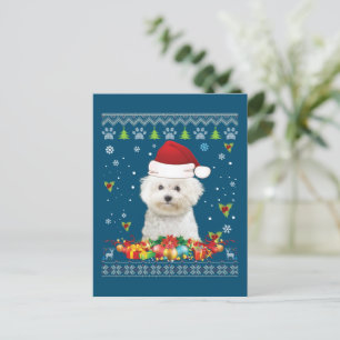 Vrolijk kerstfeest Bichons Frise Dog Ugly Sweater Briefkaart