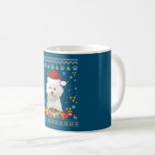 Vrolijk kerstfeest Bichons Frise Dog Ugly Sweater Koffiemok (Voorkant rechts)