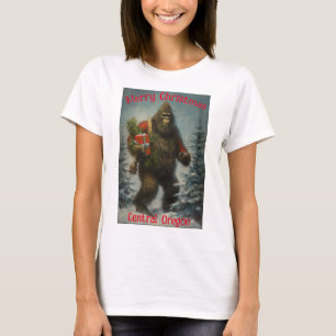 Vrolijk Kerstfeest Bigfoot Central Oregon T-shirt