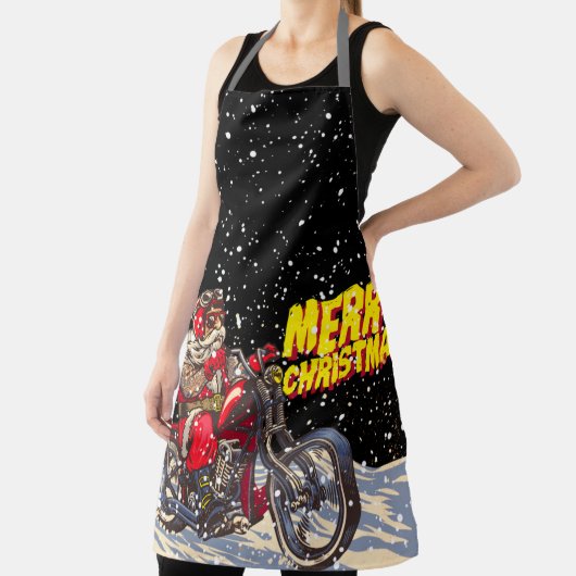 Vrolijk Kerstfeest Biker Sinterklaas Schort (Insitu)