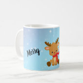 Vrolijk Kerstfeest Blitzen Rendieren Koffiemok (Voorkant links)