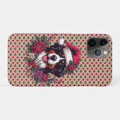 Vrolijk Kerstfeest Bloemen Santa Berner Mountain D Case-Mate iPhone Case (Achterkant (horizontaal))