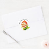 vrolijk kerstfeest |  blond klein meisje ronde sticker (Envelop)